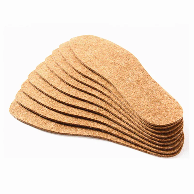 Зимние теплые стельки Demine шерстяные фетровые термостельки для обуви с защитой от