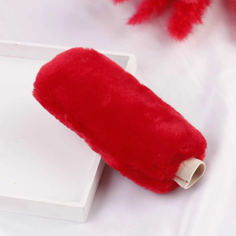 

3Pcs/set Winter Red Soft Warm Plush Car Steering Wheel Cover Handbrake Covers