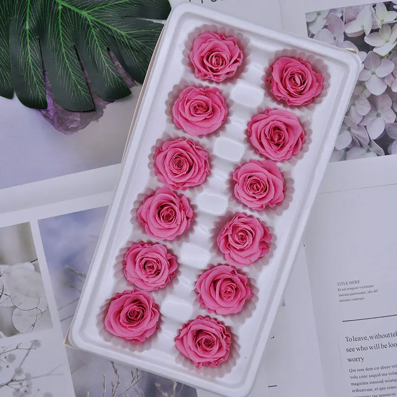 sweet pink 1 коробка, высокое качество, консервированные цветы, цветок, бесморская Роза, диаметр 3-4 см, подарок на день матери, вечная жизнь, цветок, материал, подарочная коробка - Цвет: sweet pink