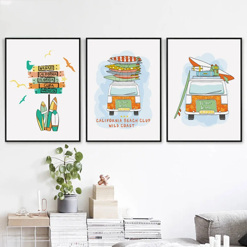 Настенная Картина на холсте украшение для дома в скандинавском стиле Мультяшные