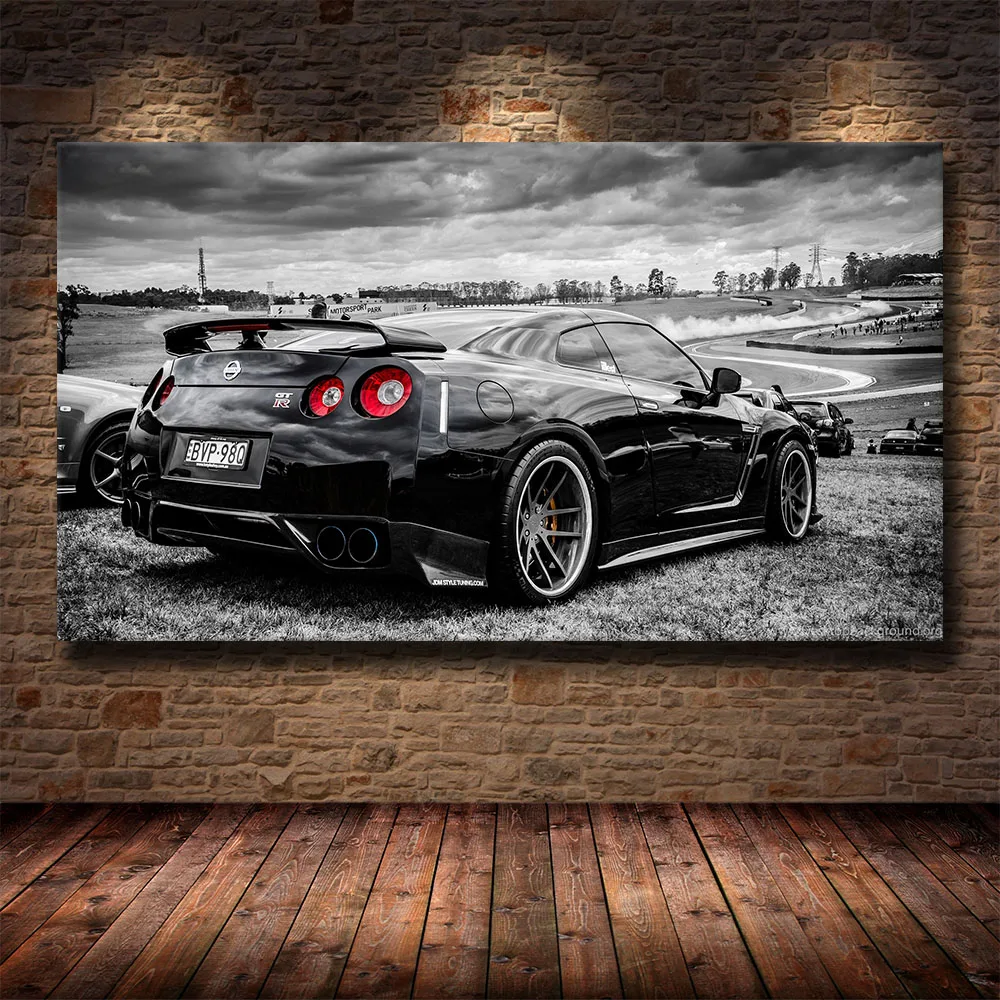 Спортивный автомобиль гоночный Nissan GTR супер плакат настенное искусство картина