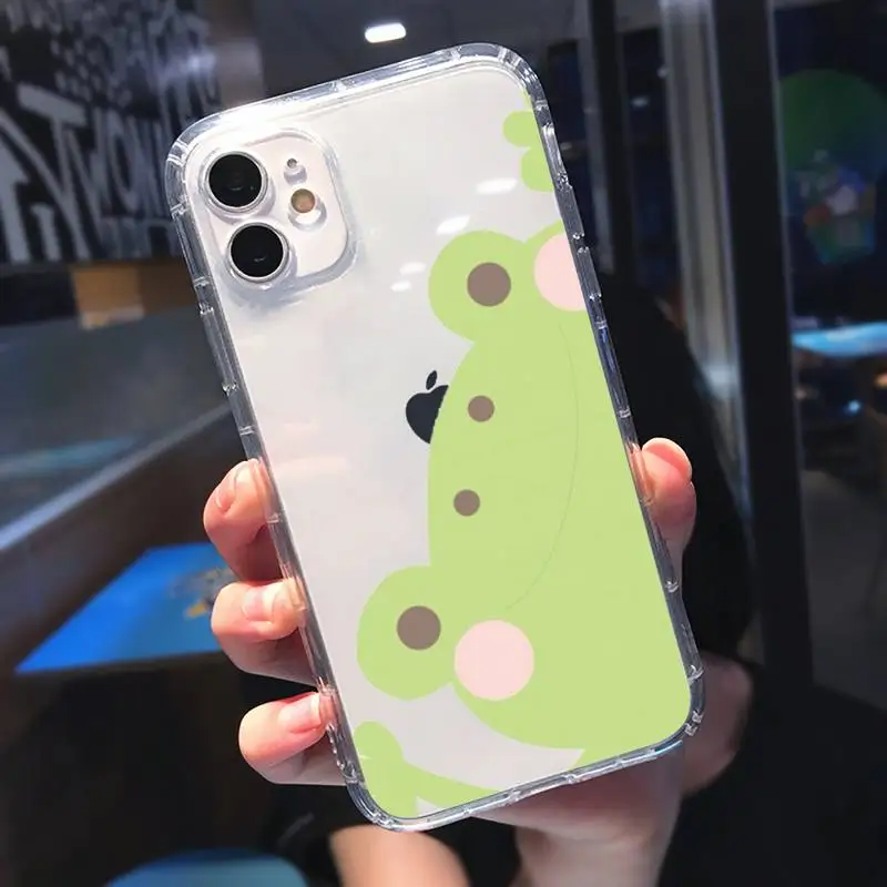 

CARTOON Frog Phone Case Transparent soft For iphone 5 5s 5c se 6 6s 7 8 11 12 plus mini x xs xr pro max