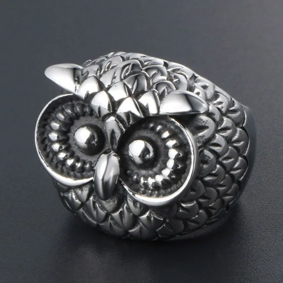 Кольца Совы из нержавеющей стали в винтажном готическом стиле байкерские кольца