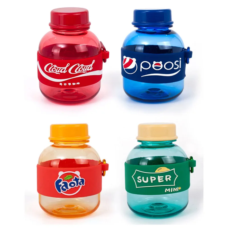 Мини-бутылка для воды пластиковая непротекаемая с героями мультфильмов 350 мл |