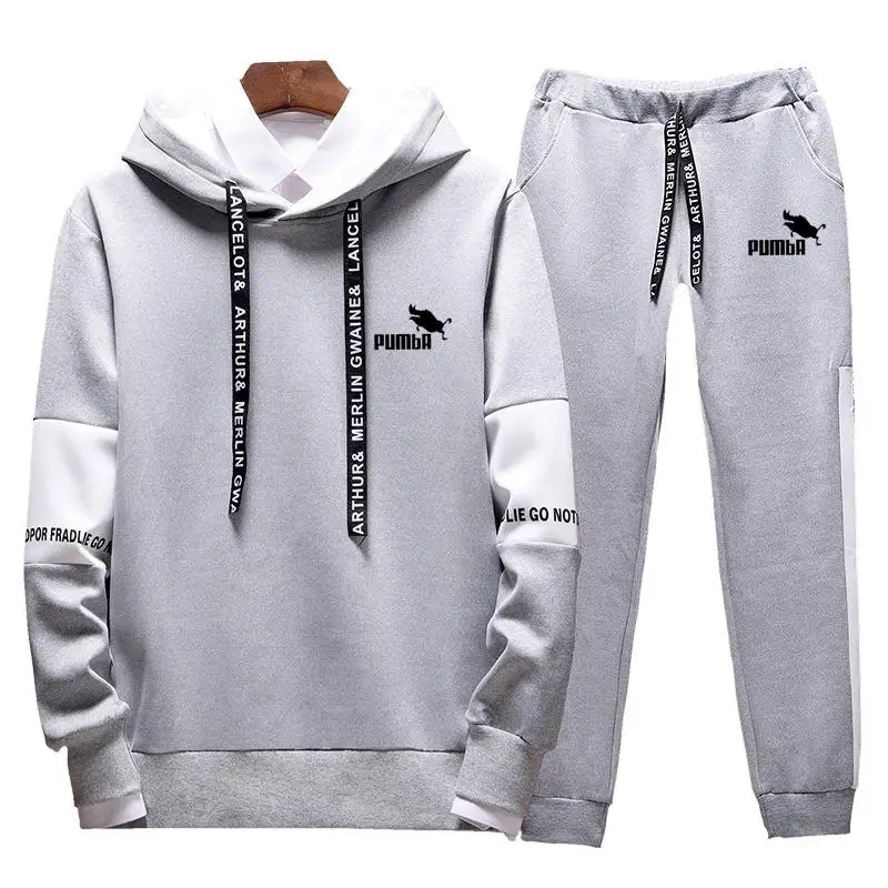 2019 hot brand clothing men's High quality cotton sweatshirt pullover casual hoodie two-piece mens autumn sportswear suit | Мужская
