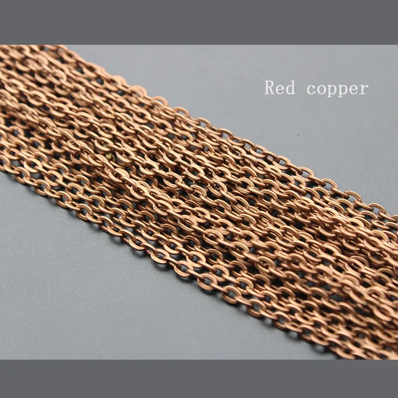 red copper 5 метры металла железа Rolo звено цепи ожерелье оптом Золото Серебро Цвет цепочки и ожерелья Браслет фурнитура для DIY ювелирных изделий Z821 - Цвет: red copper