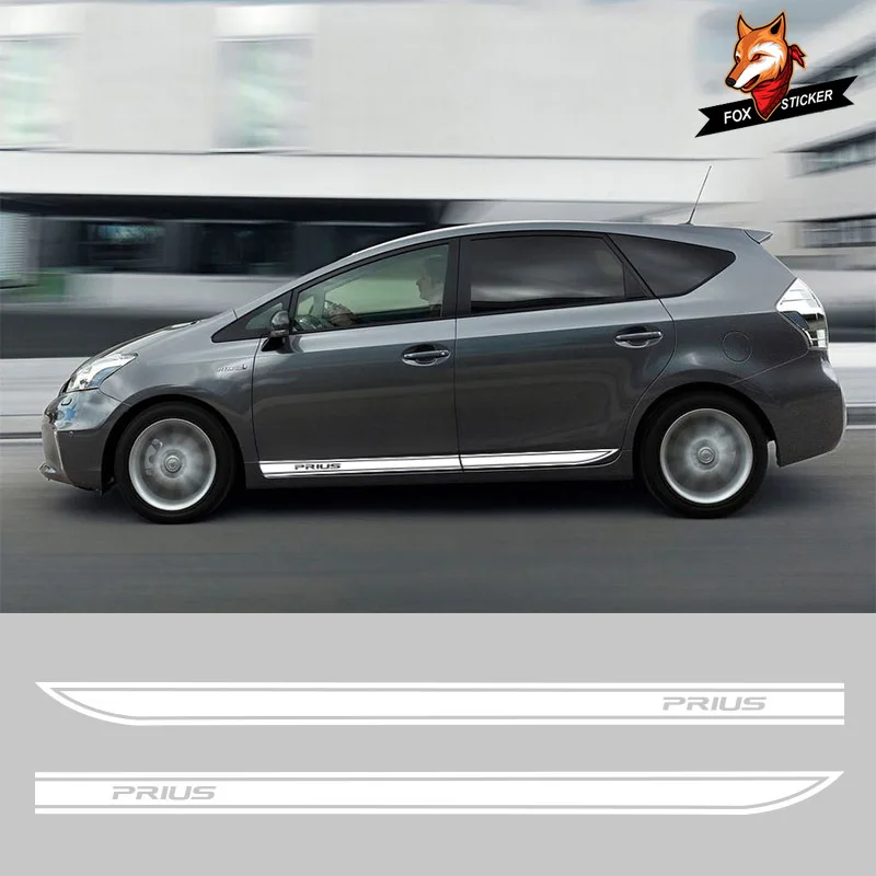 Из 2 предметов винил Prius Авто боковой полосы Стикеры автомобильные наклейки двери