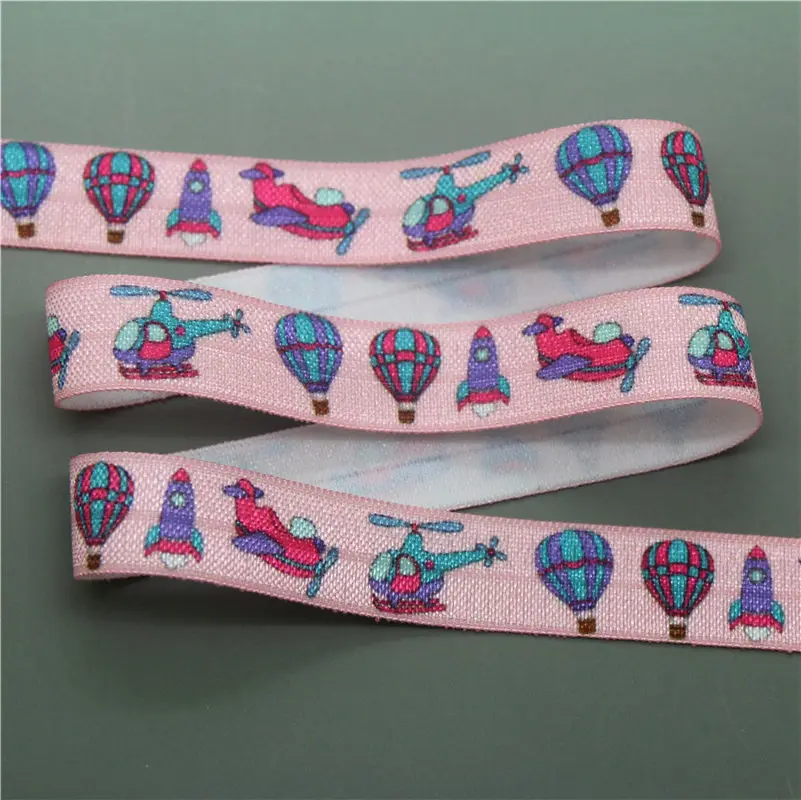 DHK 5/8'' 5yards animals cars whale printed Fold Elastic FOE stretch ribbon hairbow headwear headband DIY OEM E1669 | Дом и сад