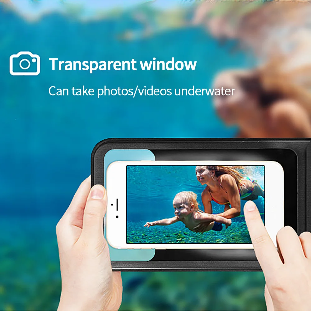 

Cell Phone Bag For Swimming Universal Clear Mobile Phone Dry Pouch Waterproof PVC Diving Water Sports Phone Pocket Case Bag