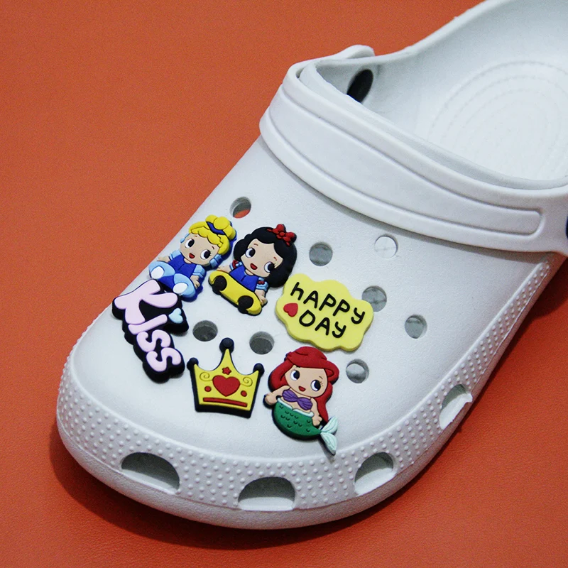 

Single Sale Letter Princess PVC Shoe Decoration, Shoe Buckle Accessory Accessory Belt Bracelet Croc JIBZ, Children's Party X-Mas