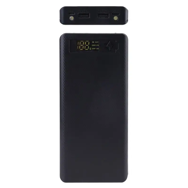 Чехол для внешнего аккумулятора 5 в с двойным USB10x18650 цифровым дисплеем мобильный