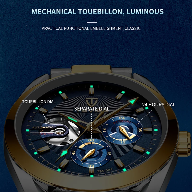 Прямая поставка мужские механические часы ведущей марки автоматические Модные
