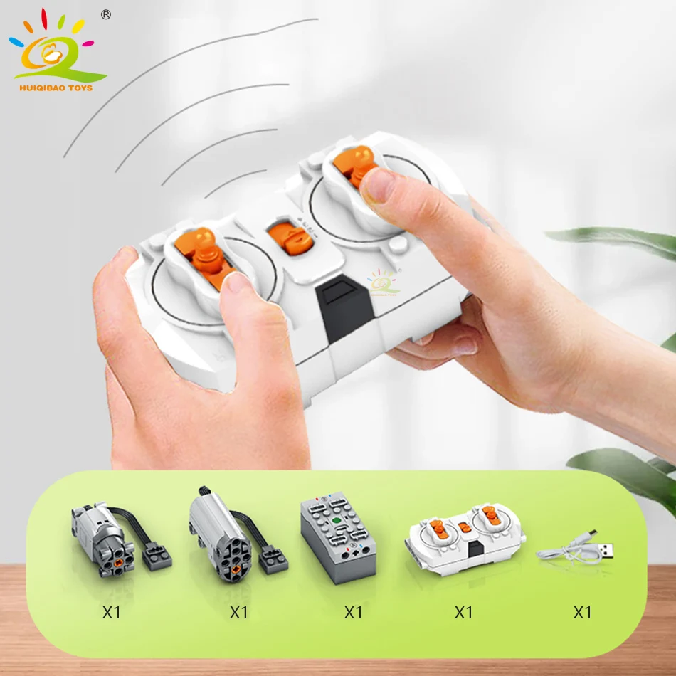 HUIQIBAO 1481 шт RC инженерный трактор грузовик высокотехнологичный строительный блок