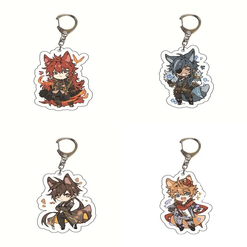 

2021 Hot Anime Genshin Impact Keyrings Diluc Zhongli Key Chains Women Cute Bag Pendant Keychain Fans Collection Prop Gift