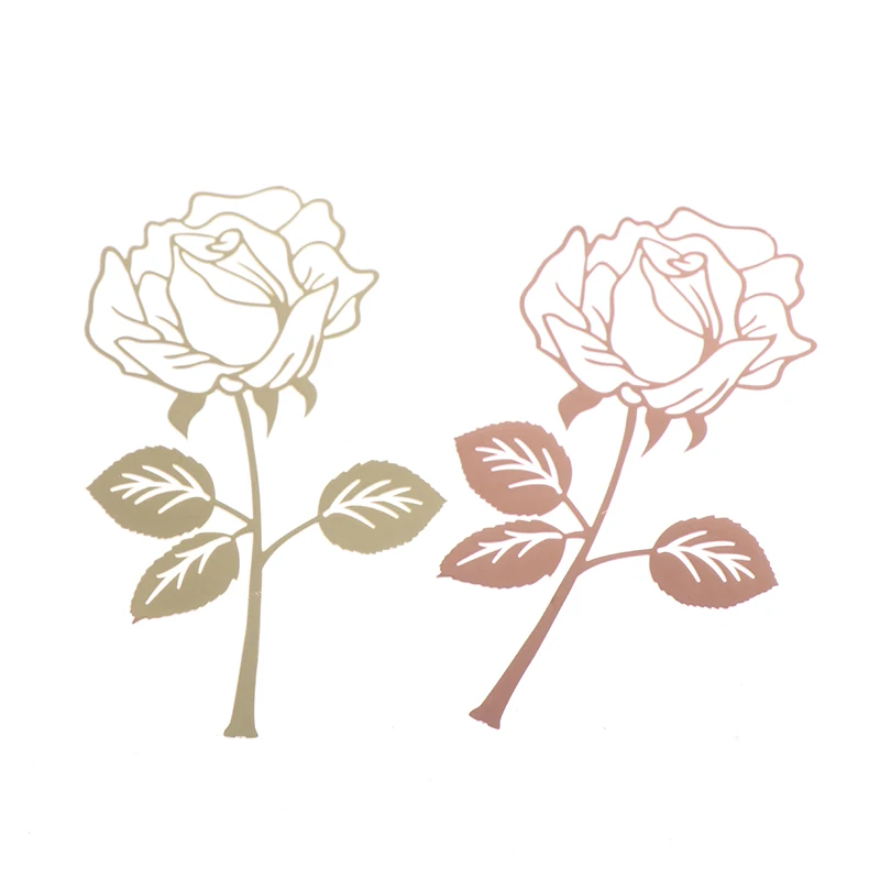 

1pc Retro Metal Beautiful Rose Bookmark Gifts with Greeting Card School Supplies