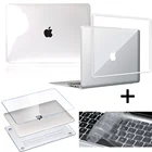 Чехол для ноутбука Apple Macbook Air 13 11  MacBook Pro 13 16 15, жесткий прозрачный защитный чехол с накладкой на клавиатуру