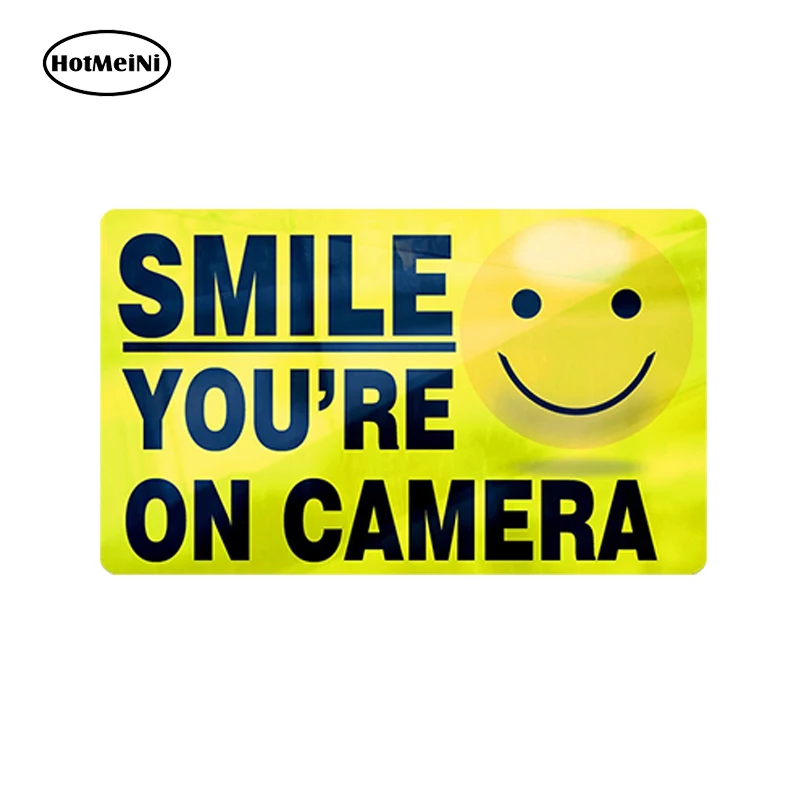 8"  Smile you're on camera Warning Laptop Bumper Car Window Diecut Vinyl Decal