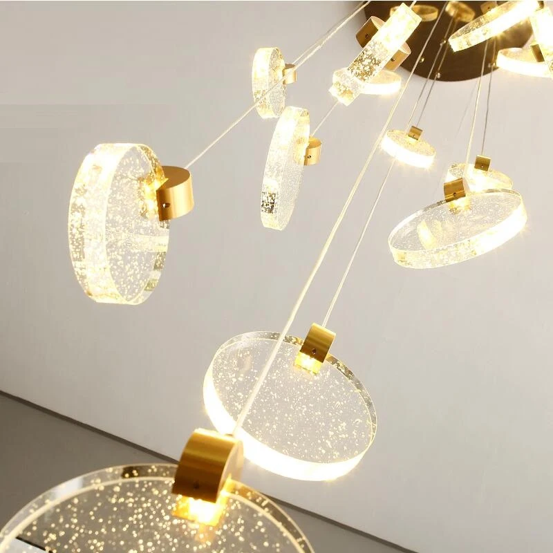 Длинная Люстра для лестницы роскошная хрустальная лампа двуспальный светильник