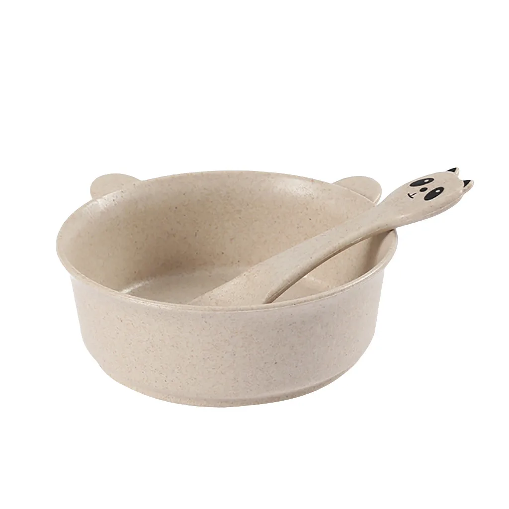 2 шт./компл. Пшеничная солома детская пищевая посуда для кормления мультяшная