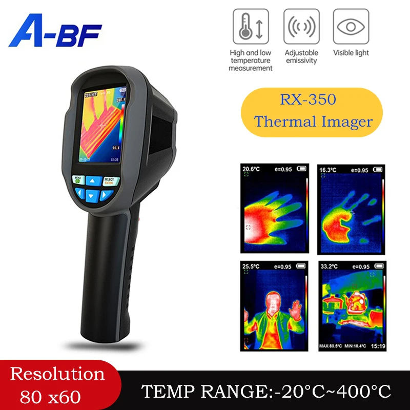 Imageur thermique infrarouge industriel portatif RX-350, détection de chauffage au sol,-20 °C ~ 400 °C, PCB, caméras ir
