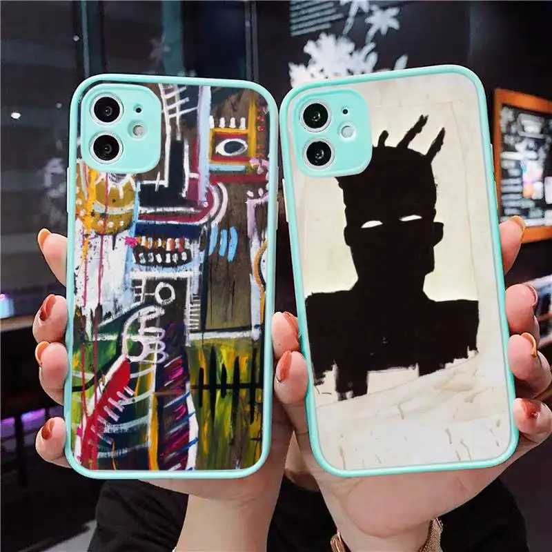 

graffiti design color fashion funny Phone Case Matte Transparent for iPhone 7 8 11 12 s mini pro X XS XR MAX Plus cover funda