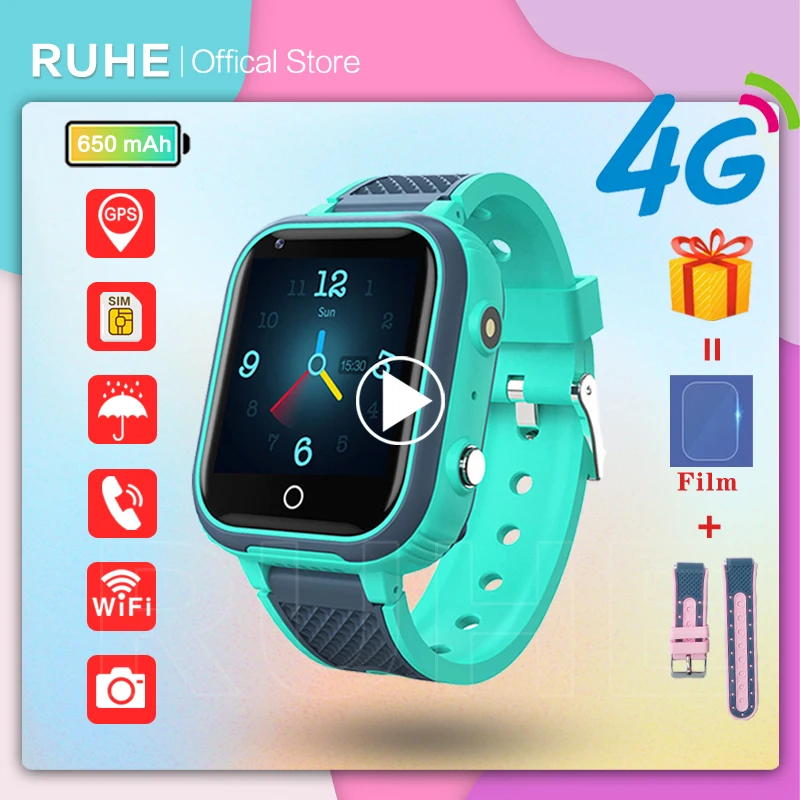 

NEW2021 Smart Watch Kids GPS 4G LT21 Wifi Tracker Waterproof Smartwatch Video Call Phone Watch Call Back Monitor For Android ios