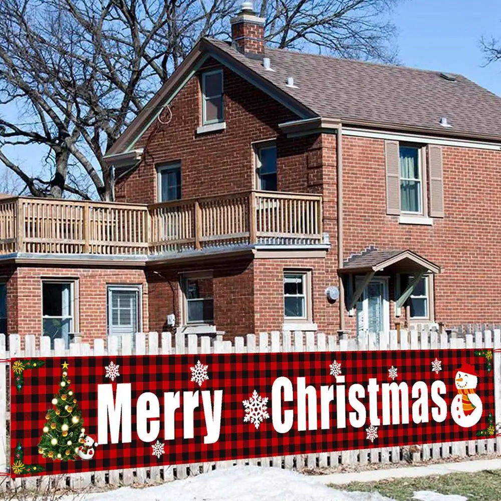 Наружный баннер из ткани Оксфорд с надписью &quotMerry Christmas&quot Декор для дома 2020