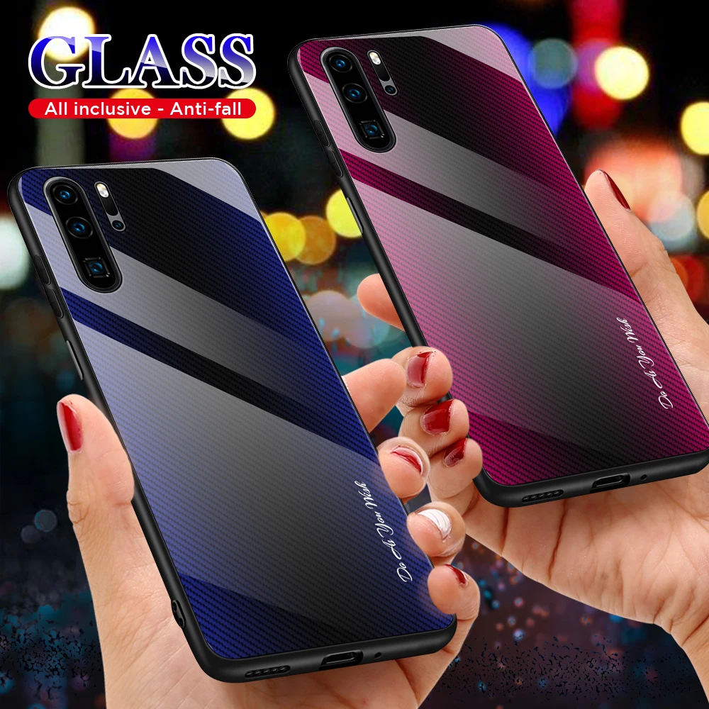 Чехол из закаленного стекла для huawei P30 P20 Pro Lite P Smart 2019 Plus Z градиентный Глянцевый