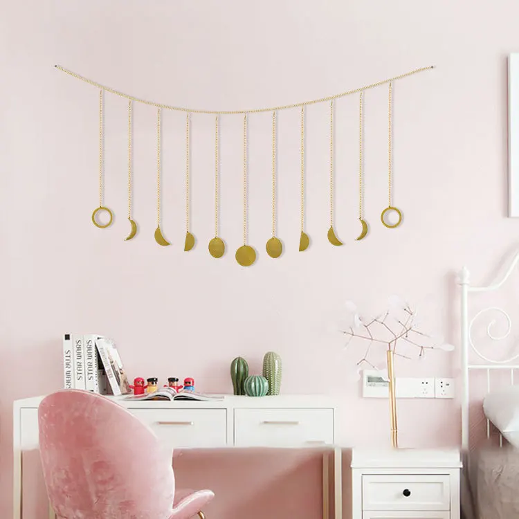 

Home Background Wall Metal Wafer Sun Moon Pendant Living Room Bedroom