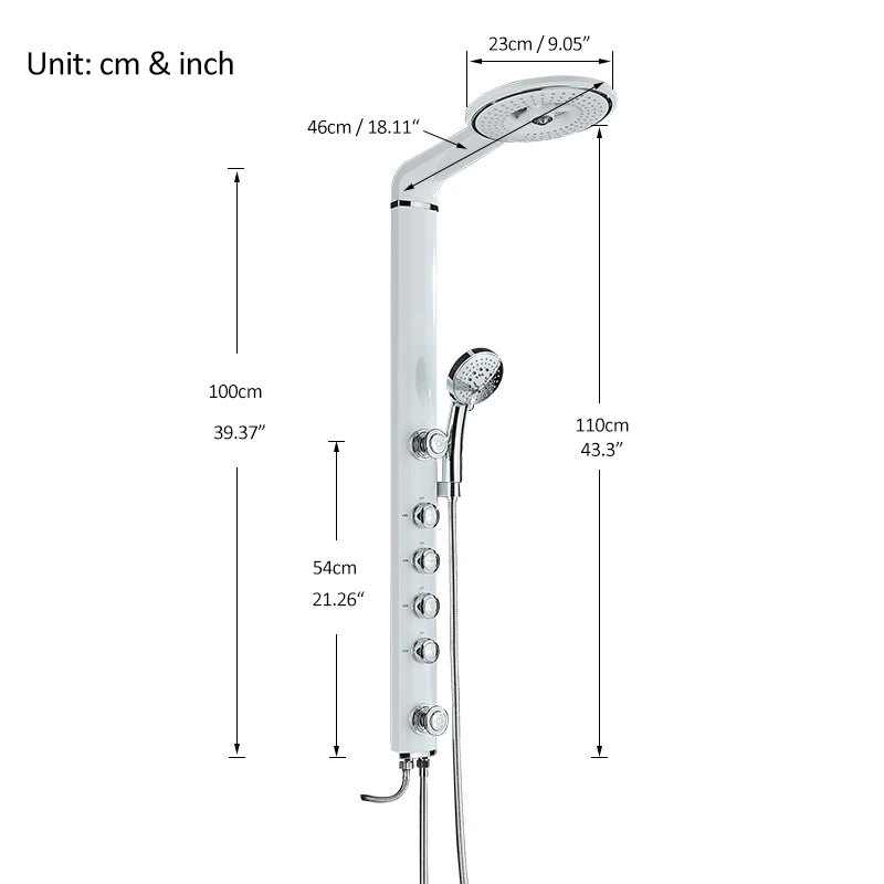 Набор смесителей для душа в ванную комнату настенный кран Водопад дождевая