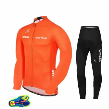 Long sleeve Suit 5 STRAVA осень с длинным рукавом Велоспорт Джерси костюм ropa ciclismo велосипедный костюм горный велосипед Джерси форма 20D - Цвет: Long sleeve Suit 5