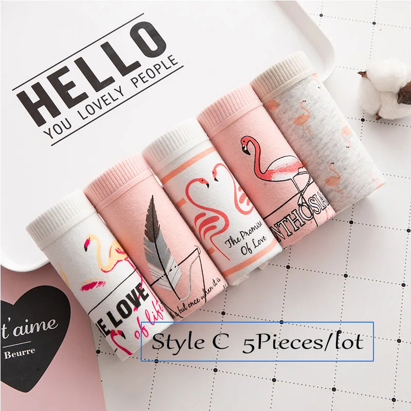 Style C Хлопковые трусики, женское нижнее белье, 5 шт./лот, сексуальные трусы, женские трусы с рисунком, женские трусики, женские трусики, интимные трусы, Прямая поставка - Цвет: Style C