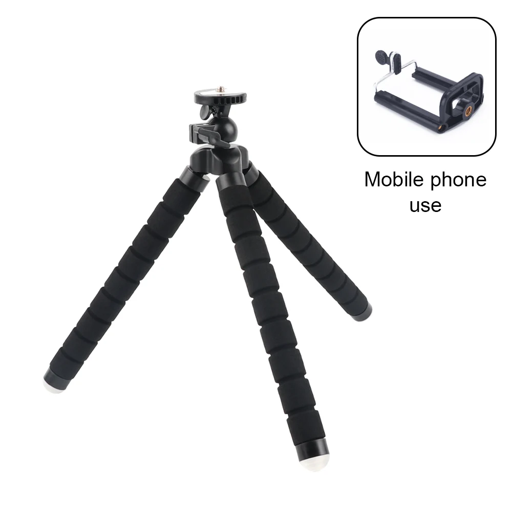 RP Мини Гибкий губчатый штатив Осьминог для iPhone Xiaomi huawei смартфон Штатив для Gopro камера аксессуар с зажимом для телефона - Цвет: tripod and clip