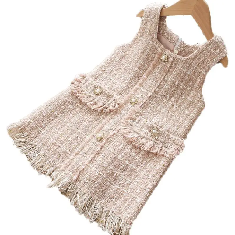 2019 New Children Baby Elegant Vest Tassel Dresses Girls Princess Boutique Clothes 5 pcs/lot Wholesale | Детская одежда и обувь