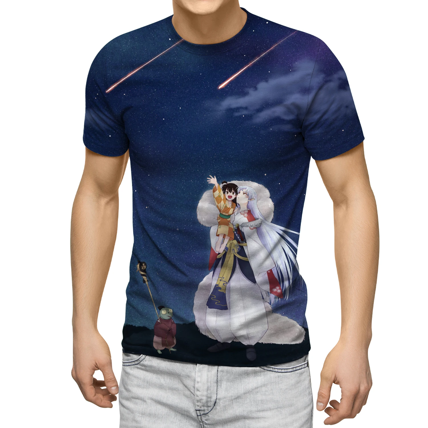 Футболка мужская оверсайз в стиле Харадзюку тенниска с принтом персонажа аниме