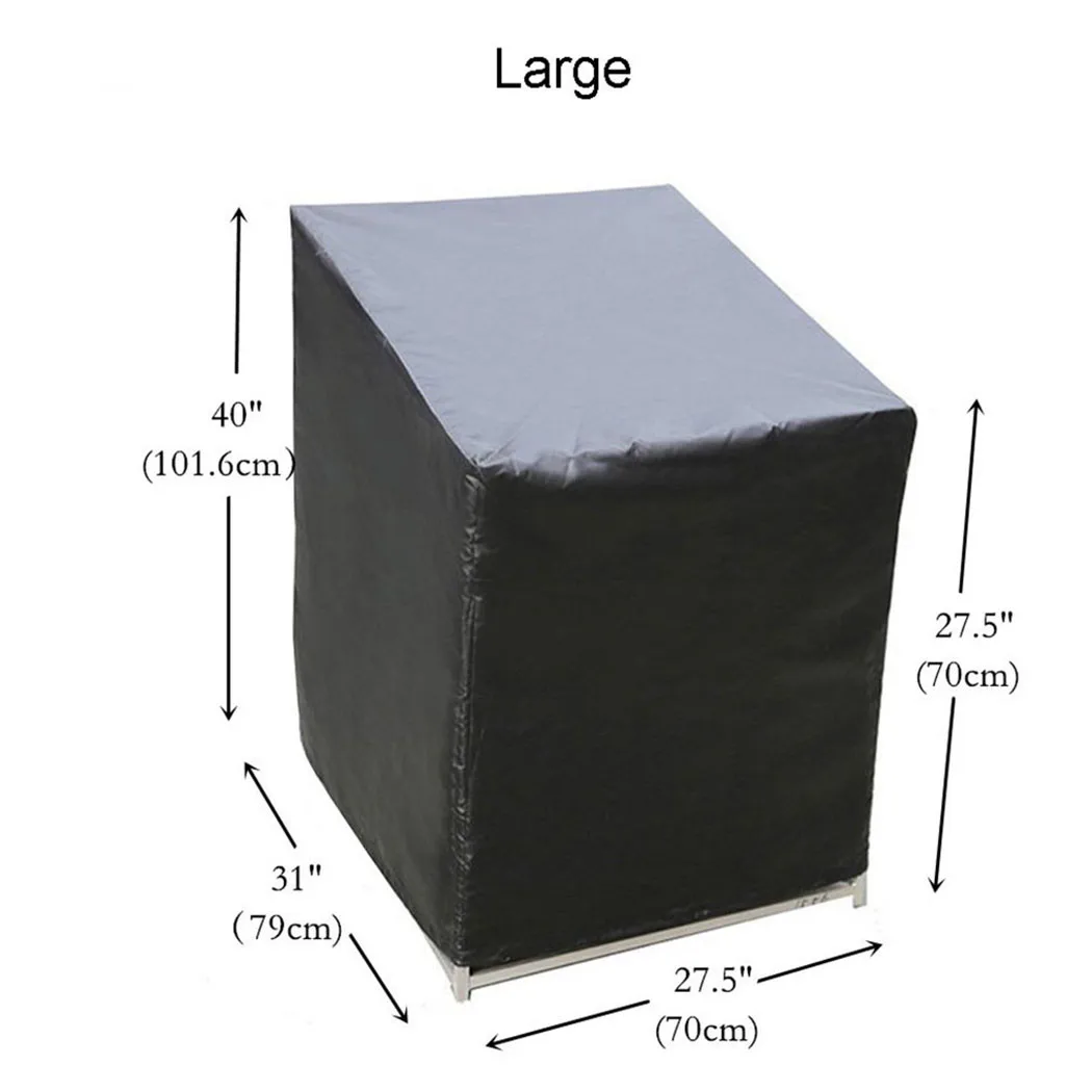 Outdoor Patio Garden Furniture Covers Waterproof Rain Snow Chair Covers Black Chair Dust Proof Cover Storage Bag Chair Organizer images - 6