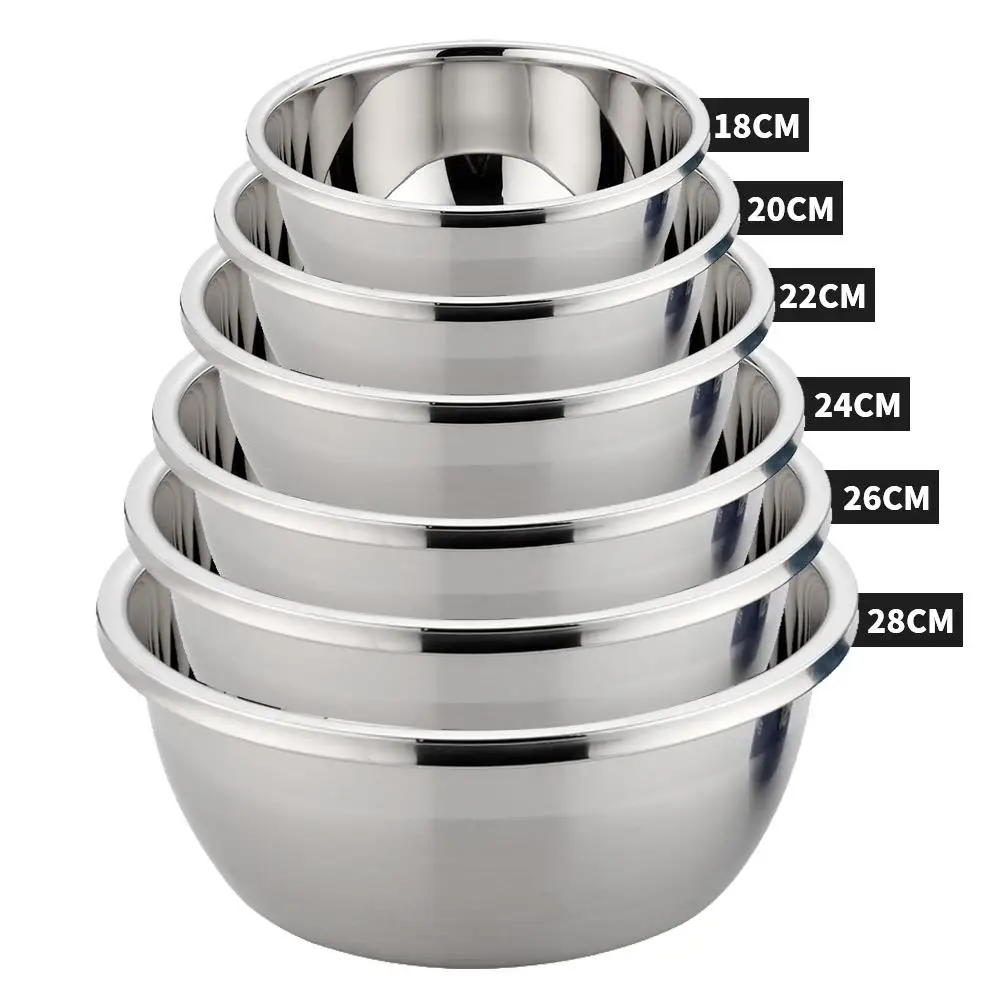 Чаши из нержавеющей стали 304 для смешивания чаши с венчиком приготовления салата