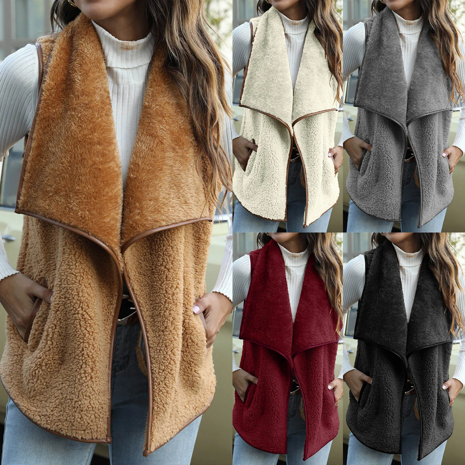 

Velvet Pockets Women Jacket Vests Fashion Casual Zipper Cotton Winter Ladies Coat Outwear Warm Gilet Western Style Female Vest