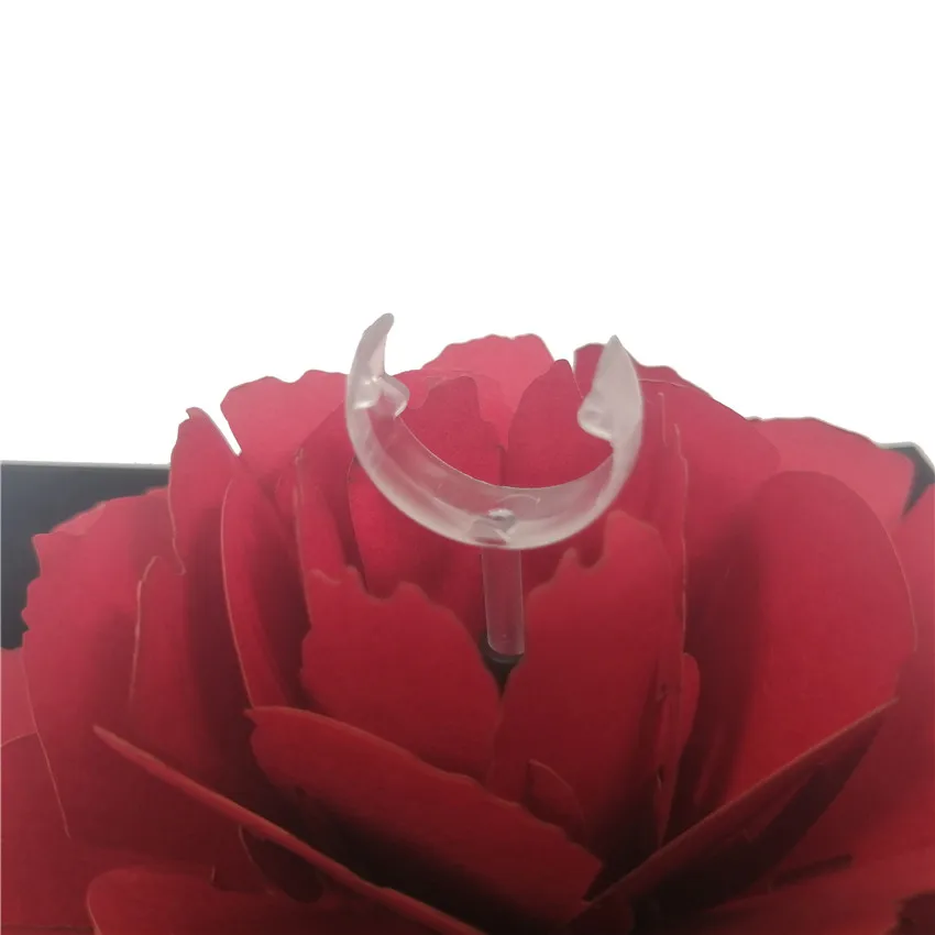 Складная Роза кольцо коробка для женщин Творческий Круглый вырез ящик хранения