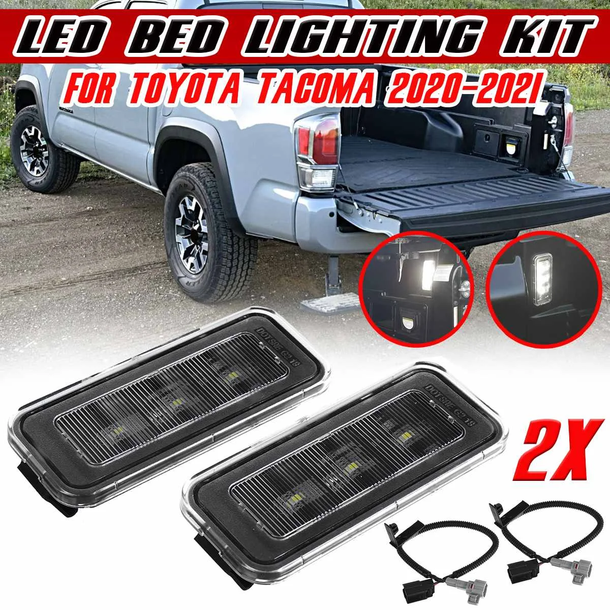 

New LED Car Rear Trunk Lights Luggage Compartment Light Set Cargo Area Lighting Tail Door Lamp For TOYOTA TACOMA 2020-2021