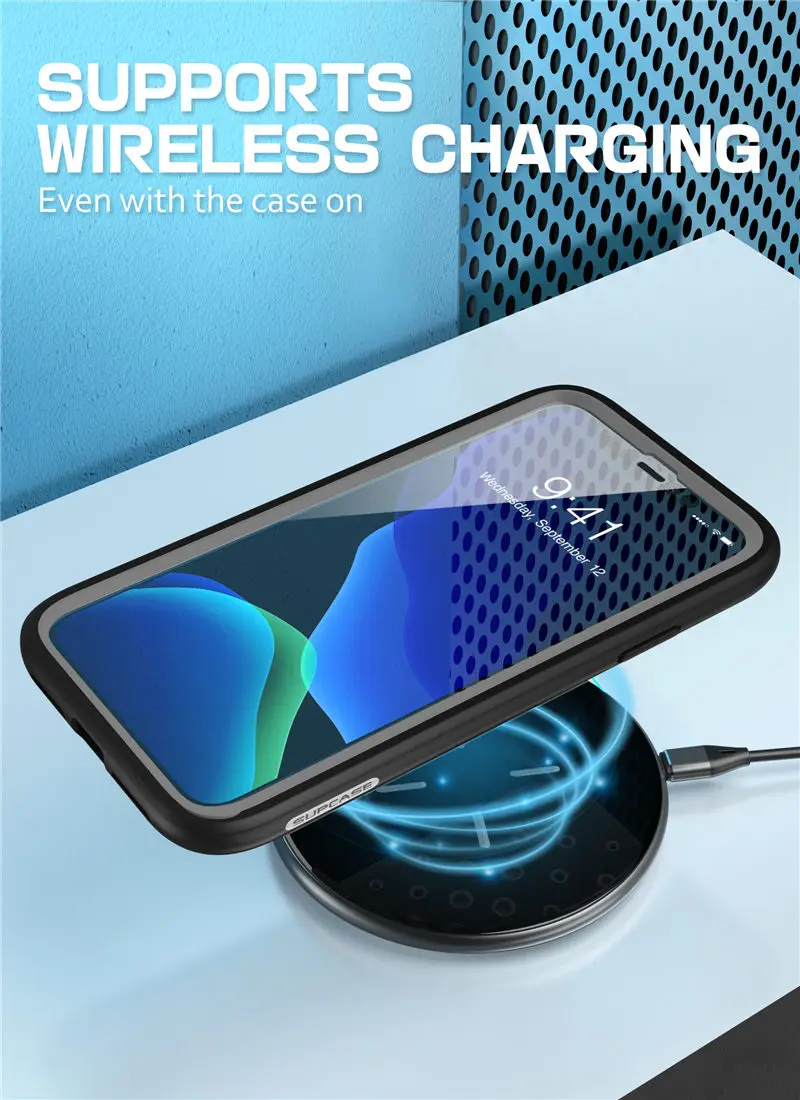 SUPCASE для iPhone 11 Case 6,"() UB Sport Premium Hybrid Жидкая силиконовая резина+ крышка ПК со встроенным протектором экрана