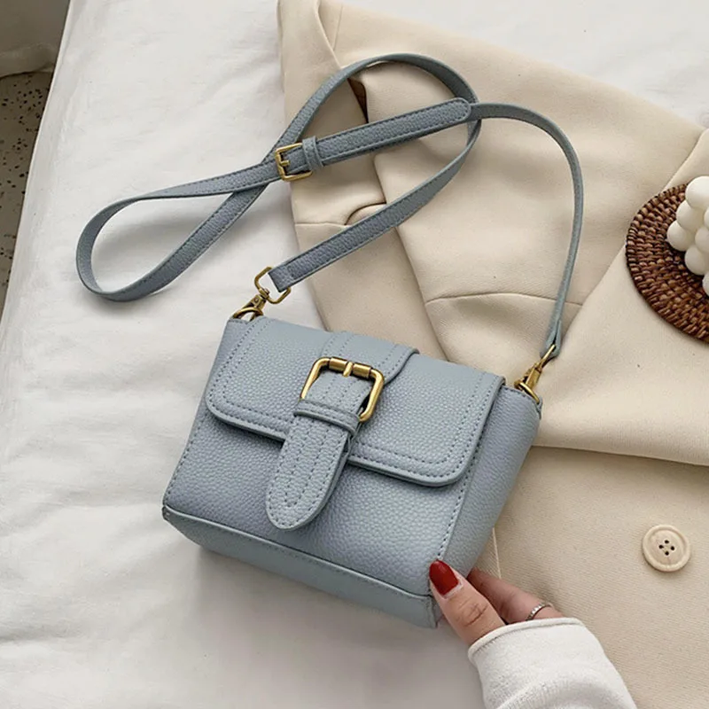 

Однотонные сумки через плечо из искусственной кожи для женщин 2021, трендовые Простые Дизайнерские Сумочки на плечо, повседневные женские су...