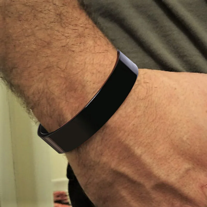 16 мм широкий мужской Минимальный простой браслет на запястье