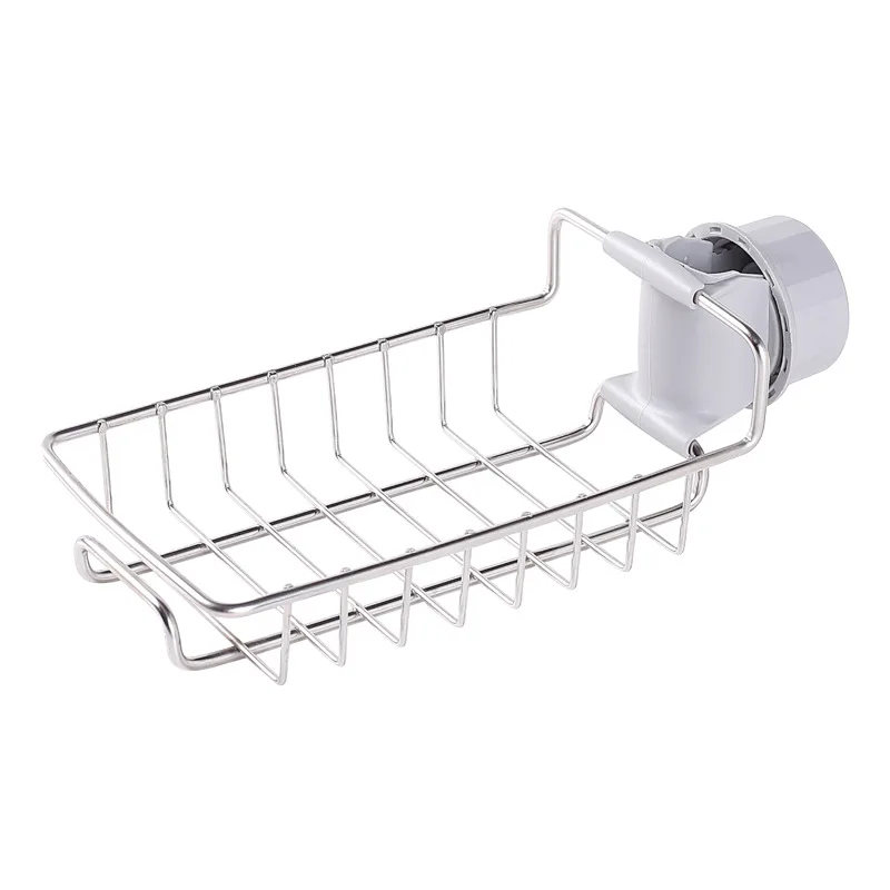 

Stainless Steel Faucet Rack Kitchen Storage Shelf Sponge Dish Cloth Finishing Rack Drain Rack Pool Rag Storage Drain Dry Rack