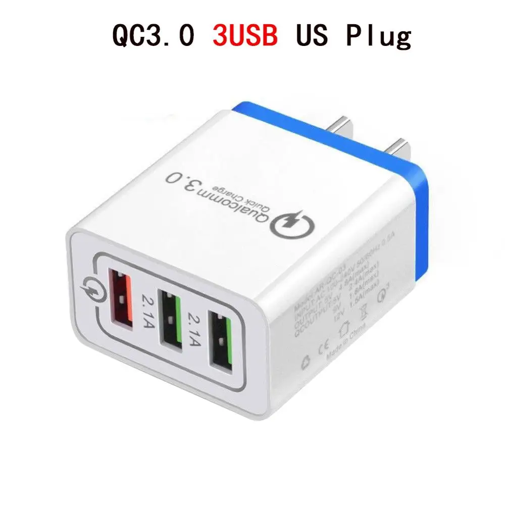 US Plug Зарядное устройство USB quick charge 3,0 для iPhone iPad EU US штепсельный адаптер настенное зарядное устройство для samsung Xiaomi Mi 8 huawei зарядное устройство для мобильных телефонов - Тип штекера: US Plug