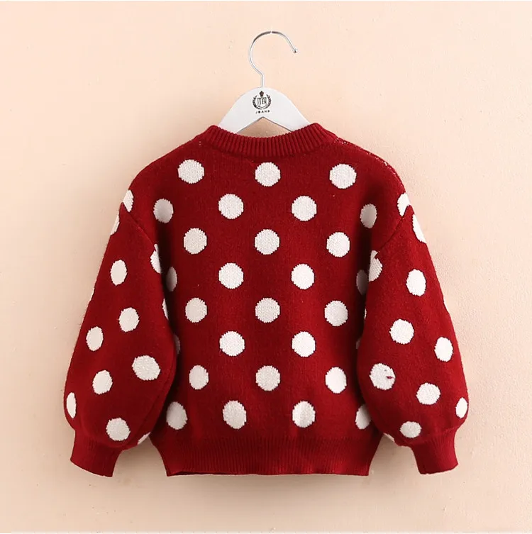 Осень-зима 2020 Детский свитер в горошек пуловер детские костюмы детская