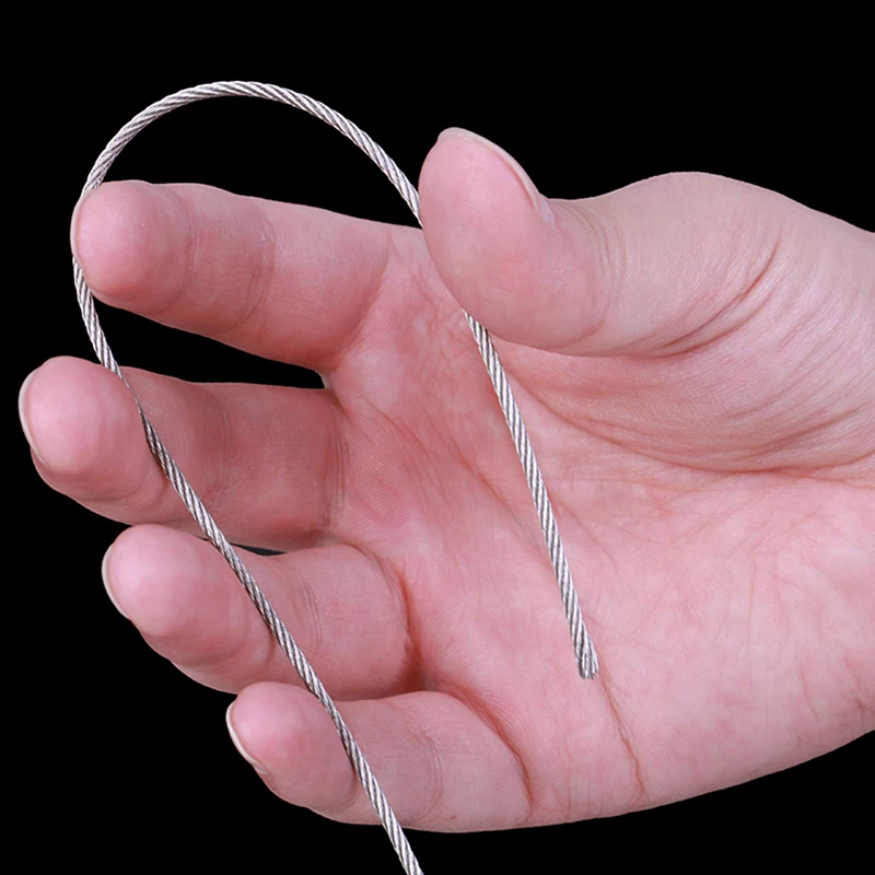 

Hot! New 304 Stainless Steel Soft Wire Rope 5m Soft Fishing Lifting Cable Clothesline 7*7 Structure Diameter 0.5mm-3.0mm