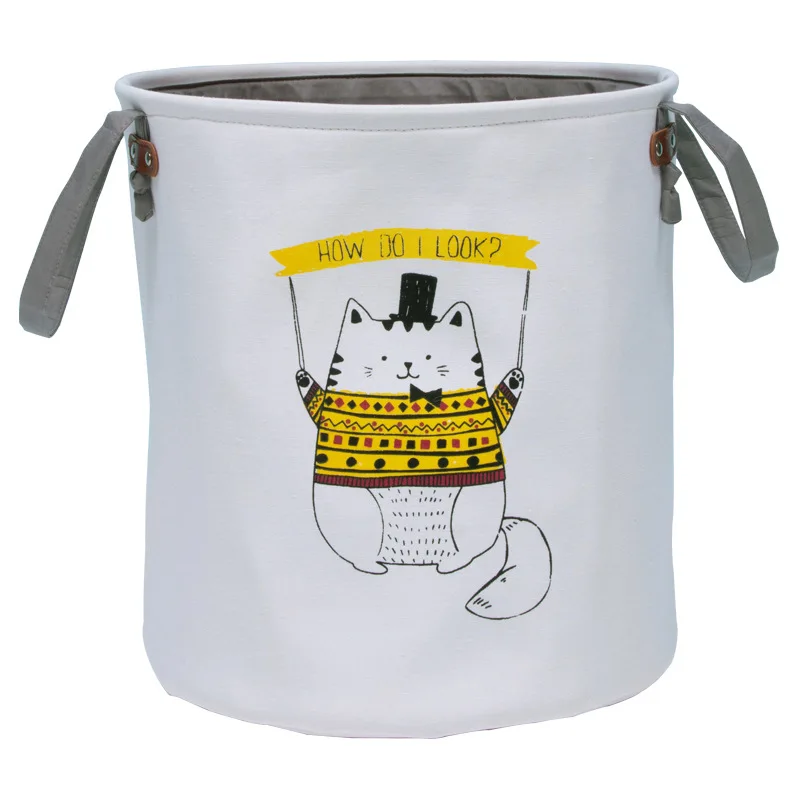 Cotton Linen EVA Large Laundry Basket Hamper Foldable Dirty Clothes Storage Organizer Kids Room Toys Bin 36x38cm | Дом и сад