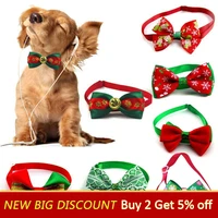 christmas cat dog collar pet dog accessories cats dog bow tie adjustable neck strap cat dog grooming accessories puppy necklace