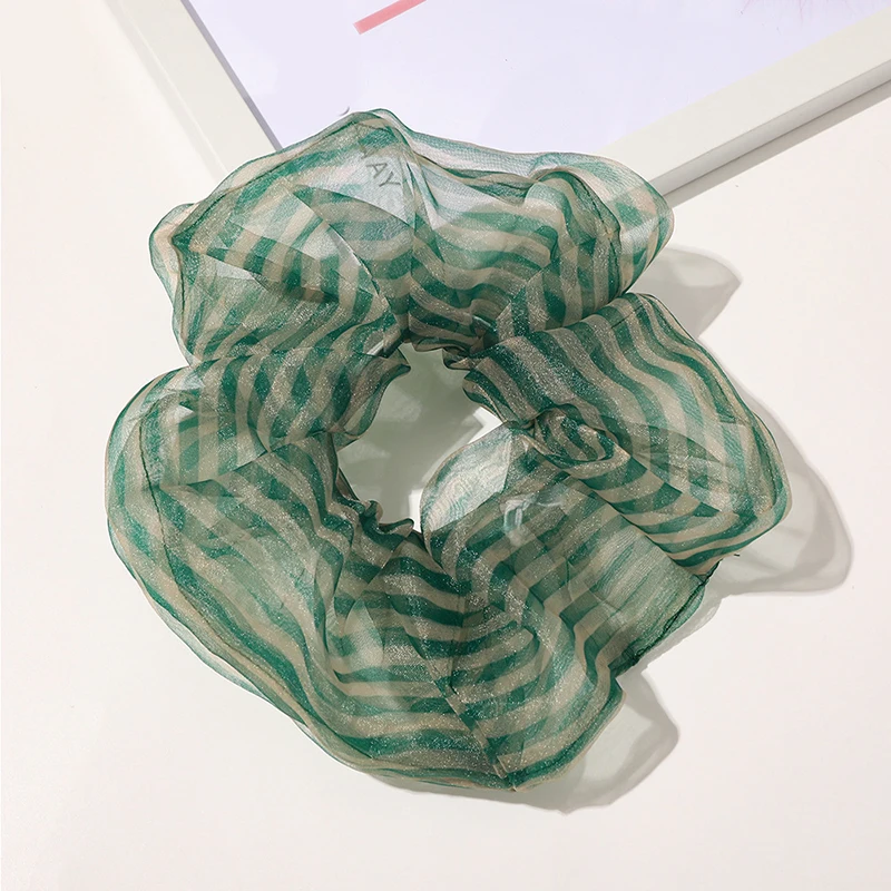 

Korean Hair Band Scrunchie Women Hair Rope Stripe Big Headwear Hair Ring Hair Ties Girls Hair Accessories Rubber Band Scrunchies